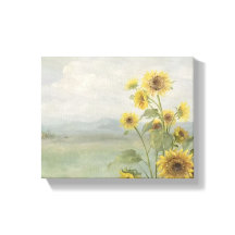 Girassol moderno Imagem em aquarela & personalizad
