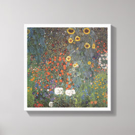 Impressão Em Tela Girassol no jardim Gustav Klimt art nouveau