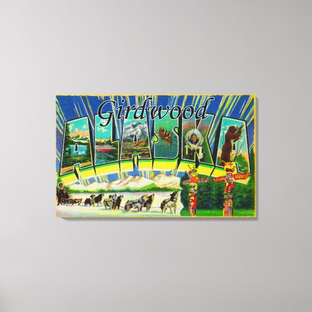 Impressão Em Tela Girdwood, Alasca - Cenas com Letra Grande (Frente)