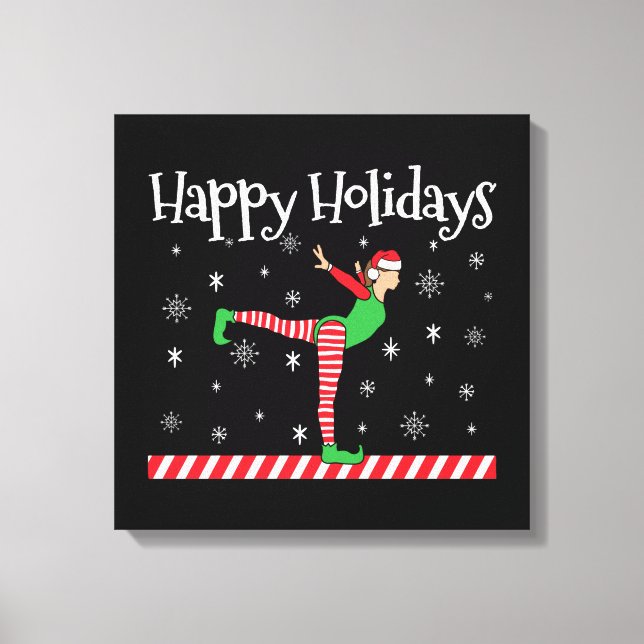 Impressão Em Tela Girls Gymnastics Elf de Natal (Frente)