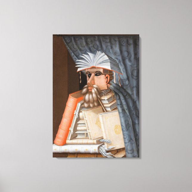 Impressão Em Tela Giuseppe Arcimboldo - O Bibliotecário (Frente)