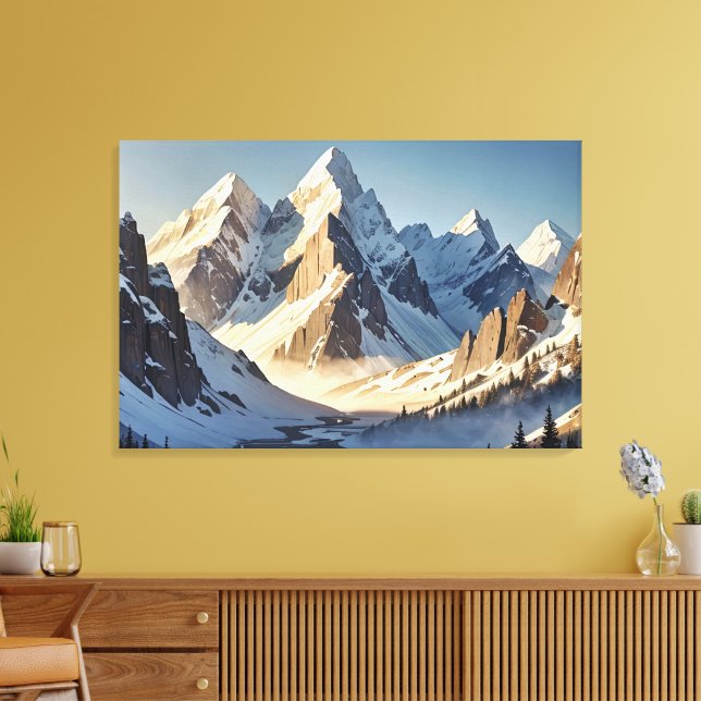 Impressão Em Tela Glacial Peaks (Insitu(Sala de estar))
