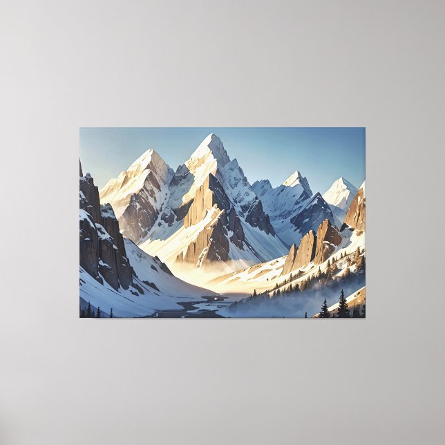 Impressão Em Tela Glacial Peaks (Frente)