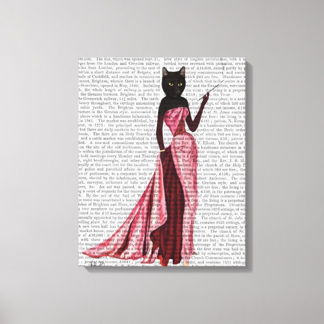Impressão Em Tela Glamor Cat em rosa (Frente)