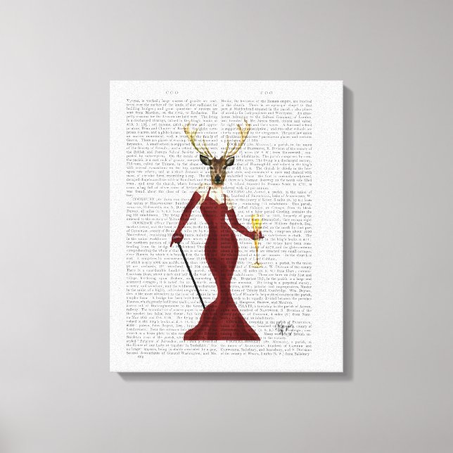 Impressão Em Tela Glamor Deer em Marsala (Frente)