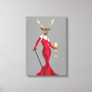 Impressão Em Tela Glamor Deer em Vermelho