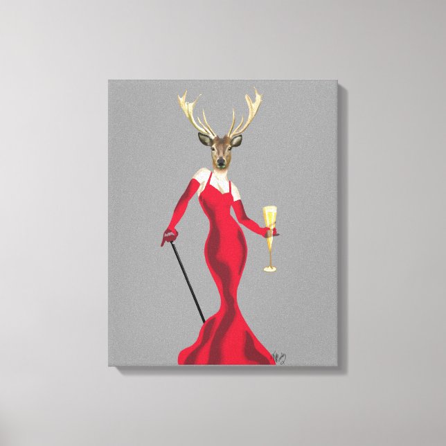 Impressão Em Tela Glamor Deer em Vermelho (Frente)