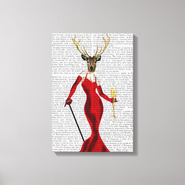 Impressão Em Tela Glamor Deer Em Vermelho (Frente)