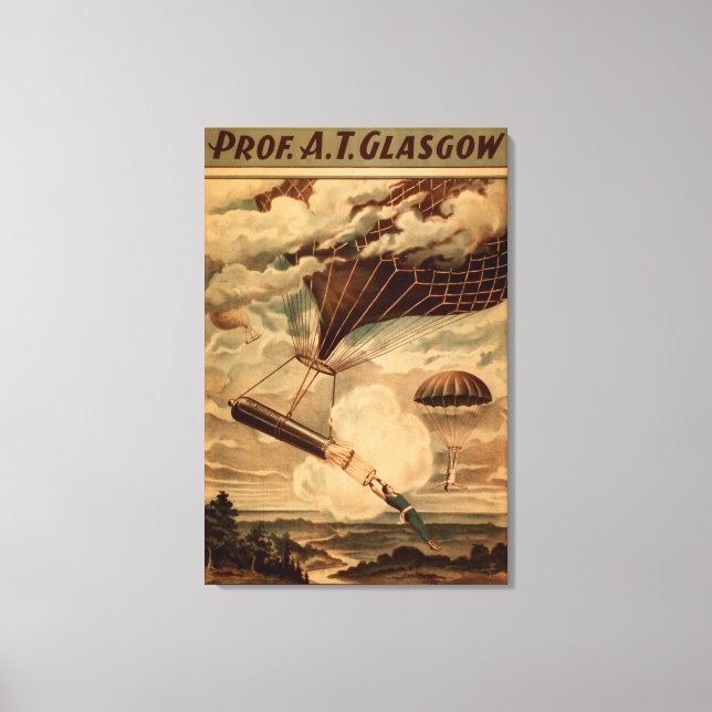 Impressão Em Tela Glasgow Hot Air Balloon Circus Theater Poster (Frente)