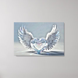 Impressão Em Tela *~* Glass Crystal Hearts Angel Wings AP78
