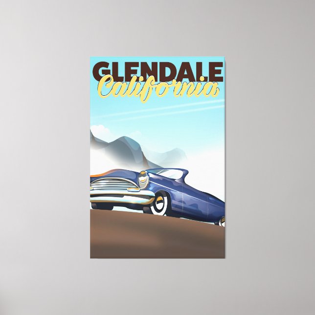 Impressão Em Tela Glendale, poster de viagens da Califórnia (Frente)
