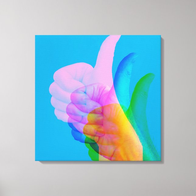 Impressão Em Tela GLITCH ART na tela do símbolo de aprovação (Frente)