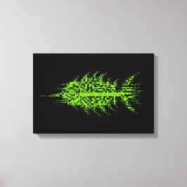 Impressão Em Tela Glitch Pixel Code Fish Wall Art