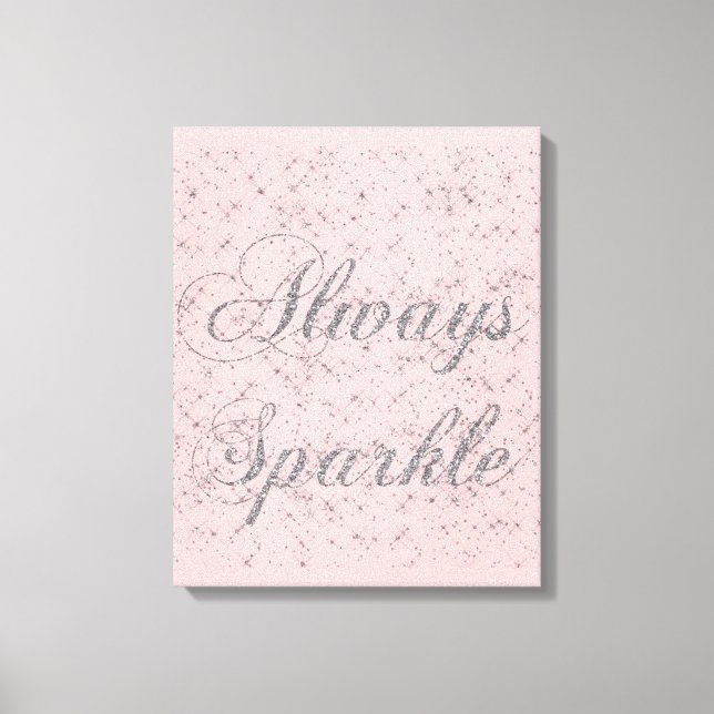 Impressão Em Tela Glitter de Prata Sparkle (Frente)