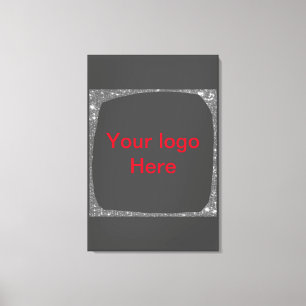 Impressão Em Tela Glitter verde simples adicione seu número de logot