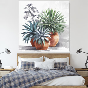Impressão Em Tela Gloriosas Plantas de Agave em Vaso de Terracota Rú