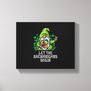Impressão Em Tela Gnomo Tie Dye Shamrock Deixe Shenanigans Começar R