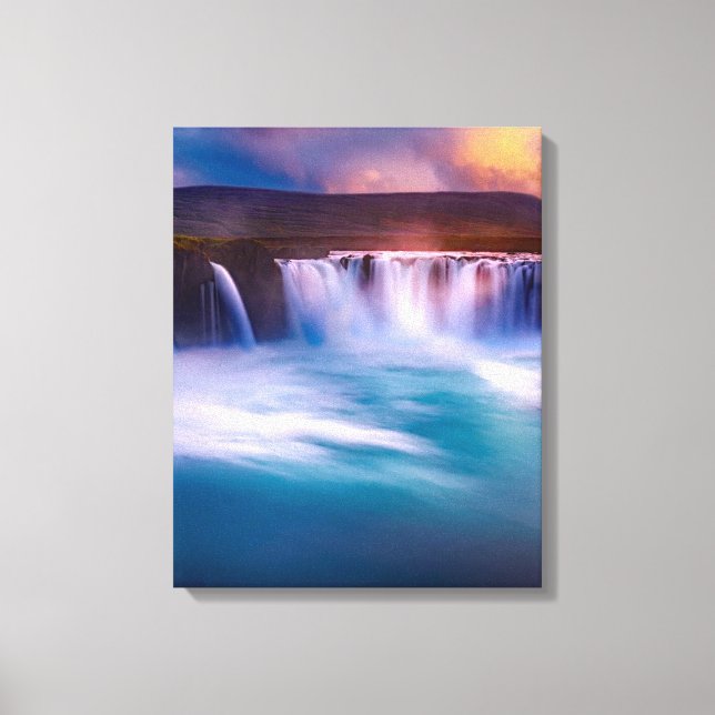Impressão Em Tela Godafoss, Islândia Waterfall (Frente)