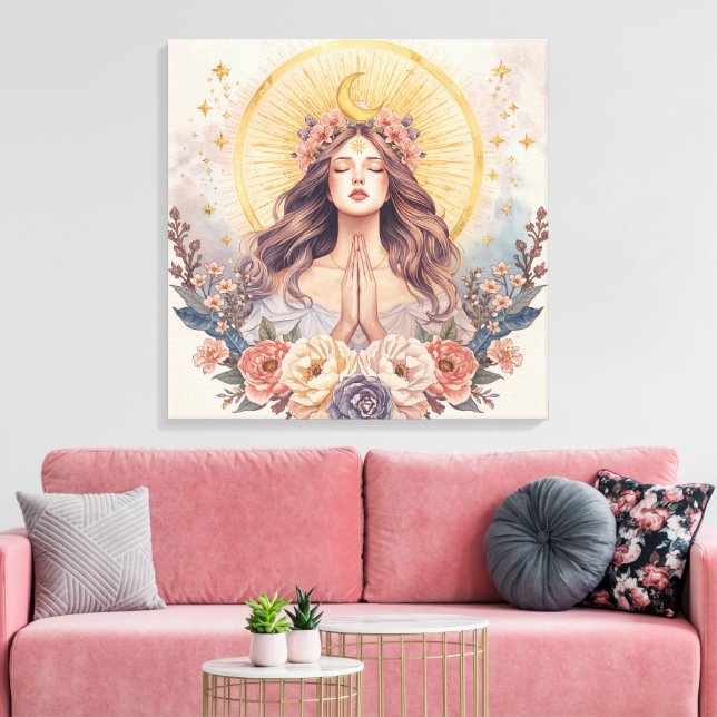 Impressão Em Tela Goddess Boho Wall Art | Divine Feminine Energy (Insitu(Sala de estar))