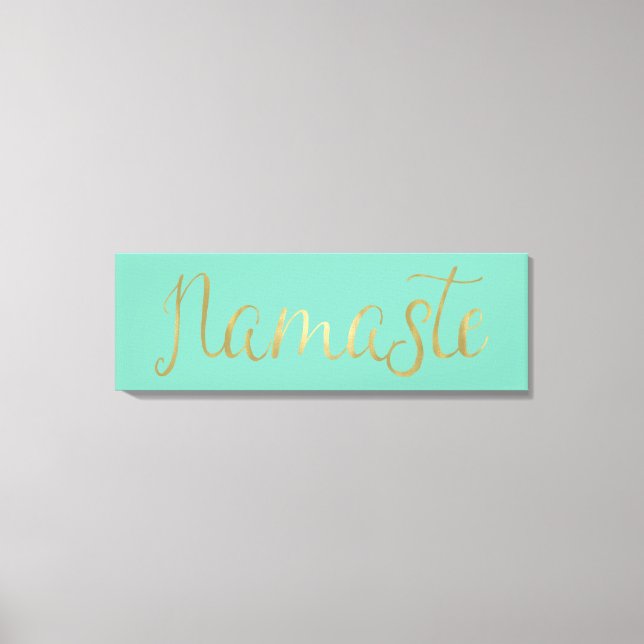 Impressão Em Tela Gold Foil Namaste (Frente)