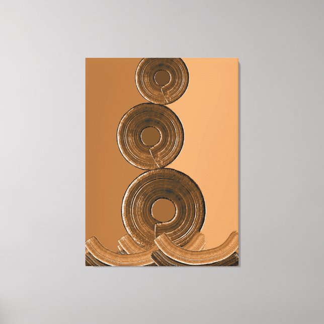 Impressão Em Tela Golden Abstract Art – Modern (Frente)
