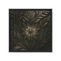 Golden Botanical Bloom – Elegant Dark Floral 