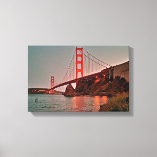 Impressão Em Tela Golden gate bridge em Sun para baixo