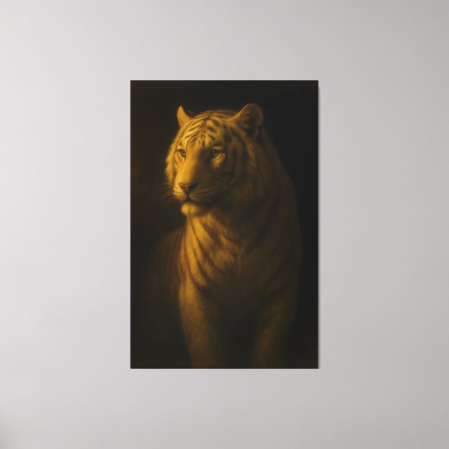 Impressão Em Tela Golden Light White Tiger – Fine Art Portrait (Frente)