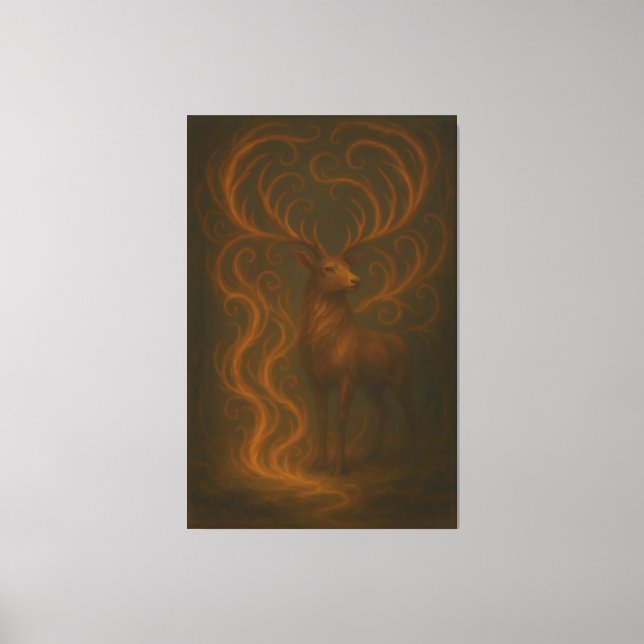 Impressão Em Tela Golden Mystic Deer – Fine Art Collection   (Frente)