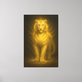 Impressão Em Tela Golden Radiance White Tiger – Premium Fantasy Art