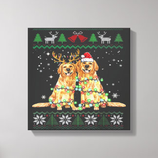 Impressão Em Tela Golden retriever Cão feio de Natal Funny Christmas