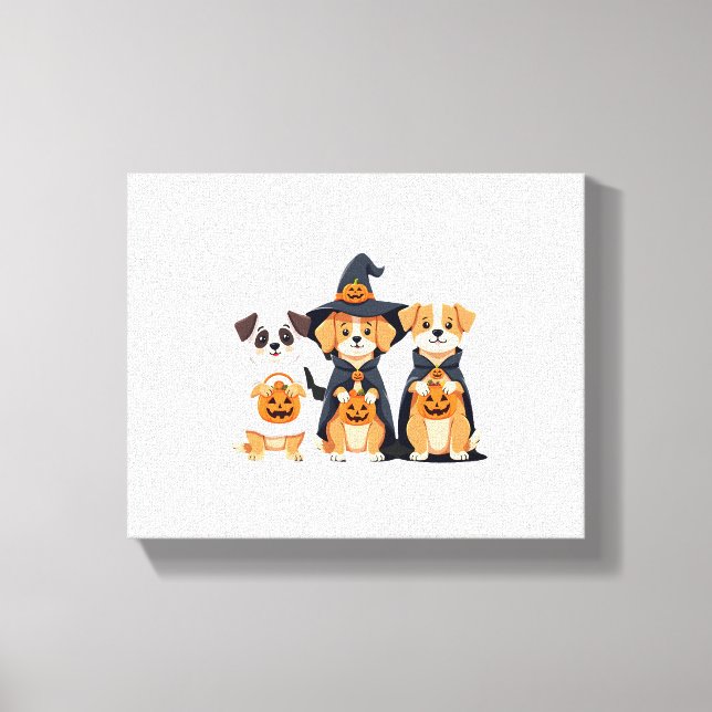 Impressão Em Tela Golden Retriever Ghost Halloween Trick Or Treat Do (Frente)