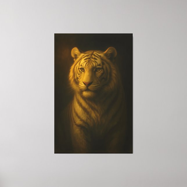 Impressão Em Tela Golden White Tiger – Fine Art Portrait (Frente)