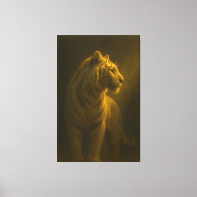 Impressão Em Tela Golden White Tiger – Fine Art Portrait (Frente)