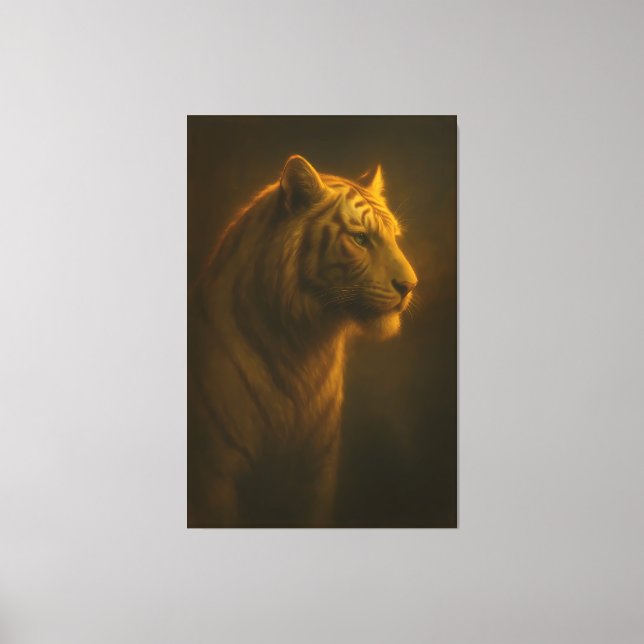 Impressão Em Tela Golden White Tiger – Fine Art Portrait (Frente)