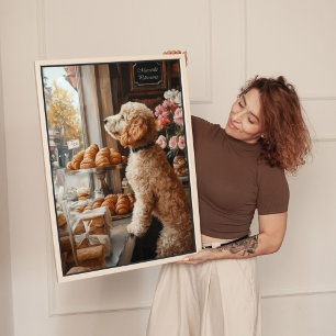 Impressão Em Tela Goldendoodle em Arte Francesa