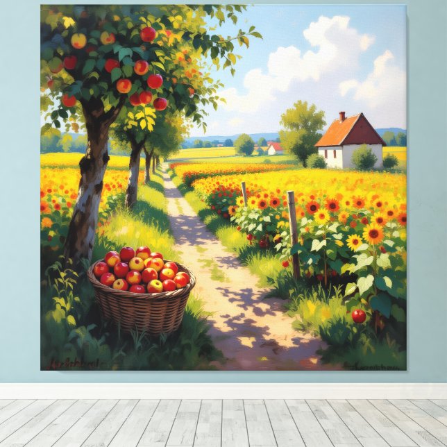 Impressão Em Tela   Goldene Herbsternte – Reichtum der Natur (Insitu(piso de madeira))