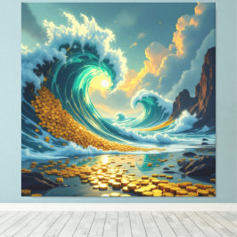 Impressão Em Tela Goldene Sturmflut des Schicksals  