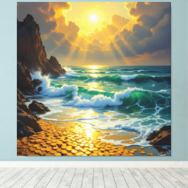 Impressão Em Tela Goldene Sturmflut des Schicksals  