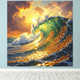 Impressão Em Tela Goldene Sturmflut des Schicksals  