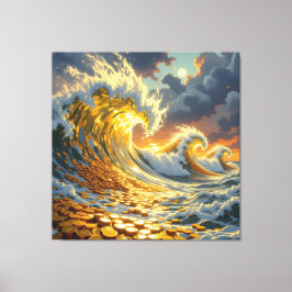 Impressão Em Tela Goldene Sturmflut des Schicksals  