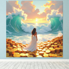 Impressão Em Tela Goldene Sturmflut des Schicksals  