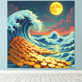 Impressão Em Tela Goldene Sturmflut des Schicksals  