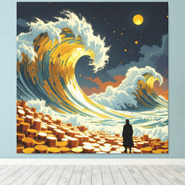 Impressão Em Tela Goldene Sturmflut des Schicksals  