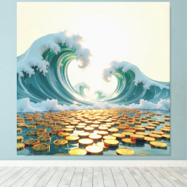 Impressão Em Tela Goldene Sturmflut des Schicksals  