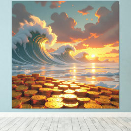 Impressão Em Tela Goldene Sturmflut des Schicksals  