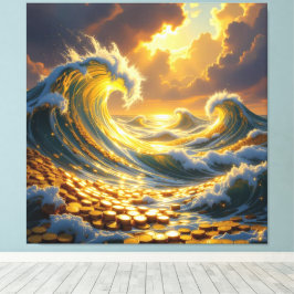 Impressão Em Tela Goldene Sturmflut des Schicksals  