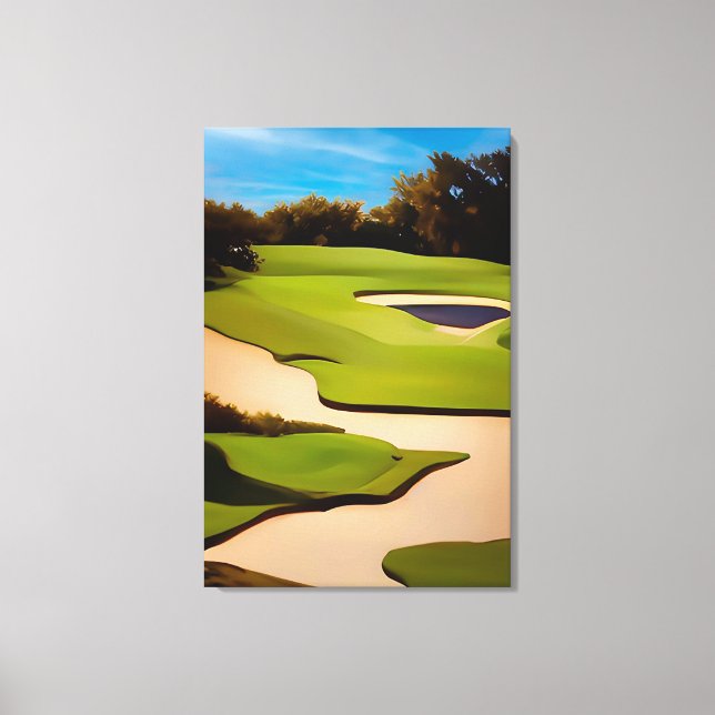 Impressão Em Tela Golf Art Painting of Golf Golfing Golfer Fine Art (Frente)