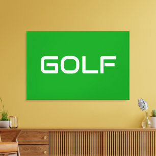 Impressão Em Tela GOLF Divertido Esportivo Moderno Texto Branco em V