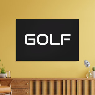 Impressão Em Tela GOLF Esportivo Moderno Branco Texto Em Preto Profu